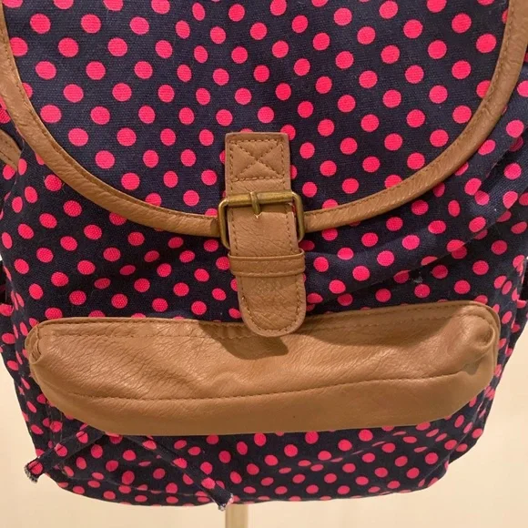 EUC Candies pink polka dot drawstring backpack - Picture 2 of 11